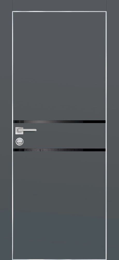 Фото Межкомнатная дверь PX-18 AL кромка с 4-х ст. Графит матовый
