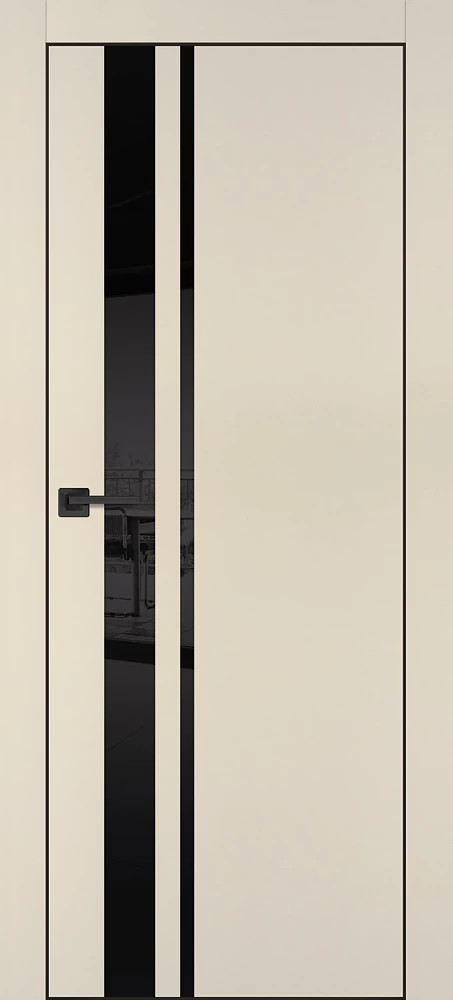 Фото Межкомнатная дверь PX-16 черная кромка с 4-х ст. Бежевый матовый