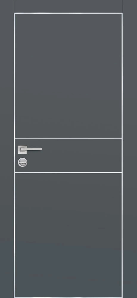 Фото Межкомнатная дверь PX-15  AL кромка с 4-х ст. Графит матовый