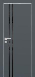 Межкомнатная дверь PX-11  AL кромка с 4-х ст. Графит матовый