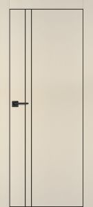 Межкомнатная дверь PX-20  черная кромка с 4-х ст. Бежевый матовый