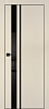 Межкомнатная дверь PX-16 черная кромка с 4-х ст. Бежевый матовый